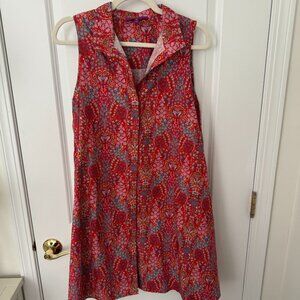 LIBERTY TUCKERNUCK Charlie Sleeveless A-line Floral Shirt Dress, Size Medium